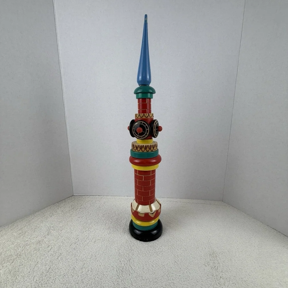 Vintage Russian Tall Wooden Stacking Kremlin Clock Tower‎ Toy Puzzle 18